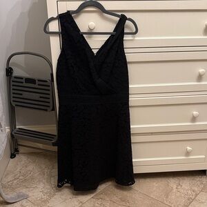 LOFT Black Lace Mini Dress